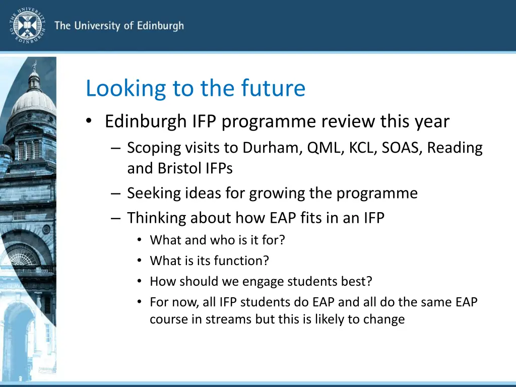 looking to the future edinburgh ifp programme