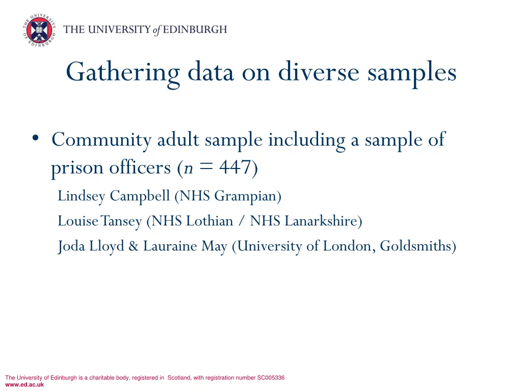 gathering data on diverse samples