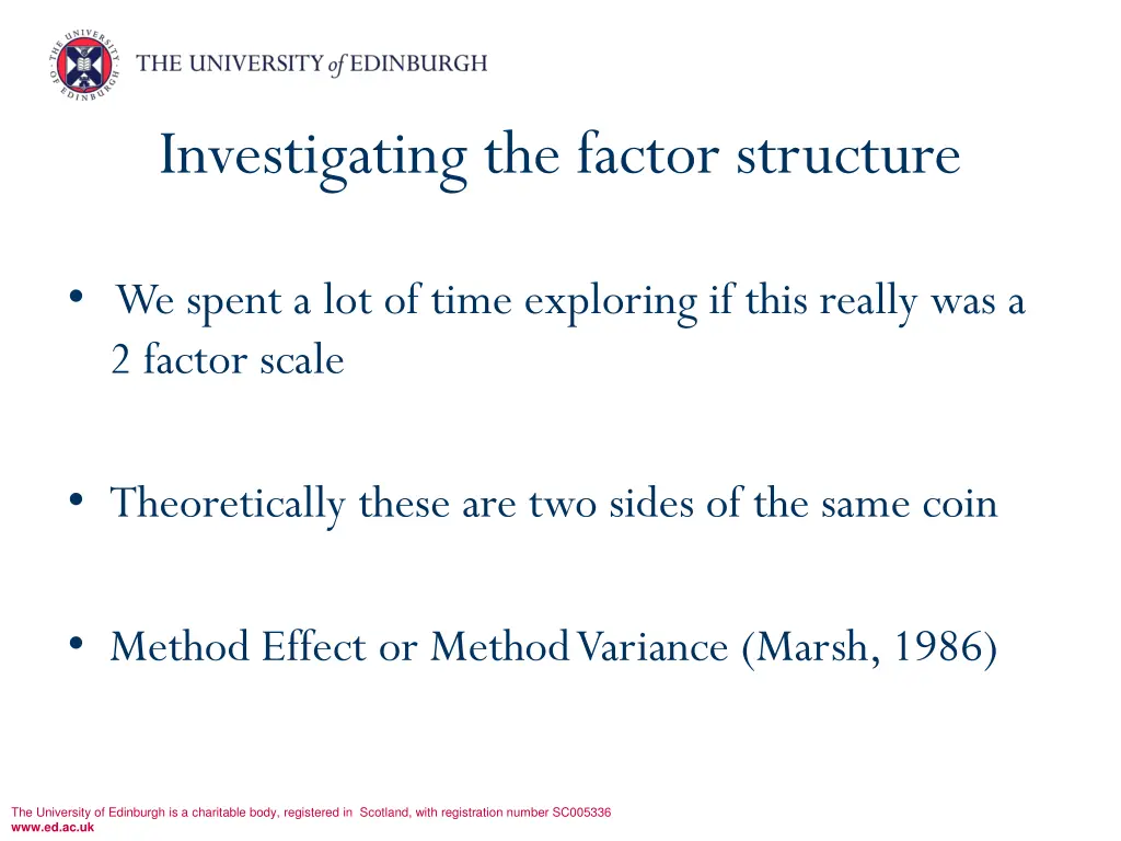 investigating the factor structure