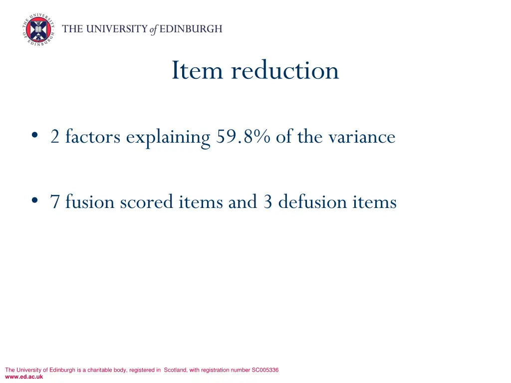 item reduction