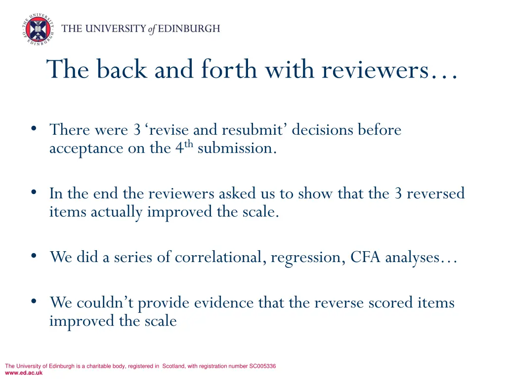 the back and forth with reviewers