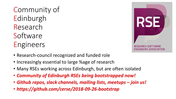 community of edinburgh research software engineers