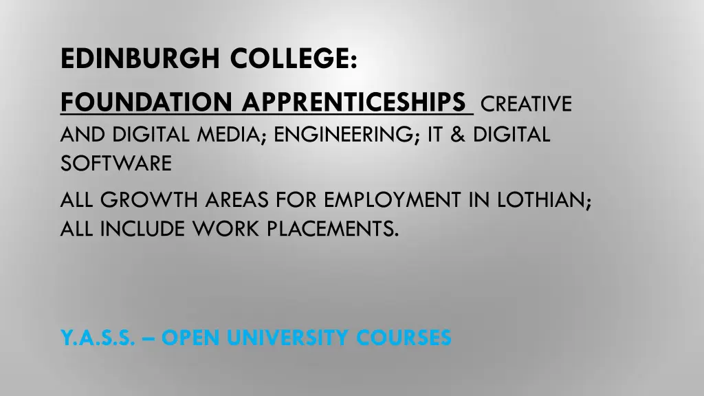 edinburgh college foundation apprenticeships