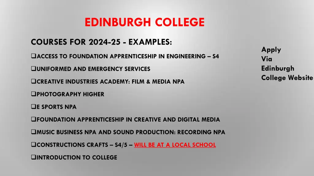 edinburgh college