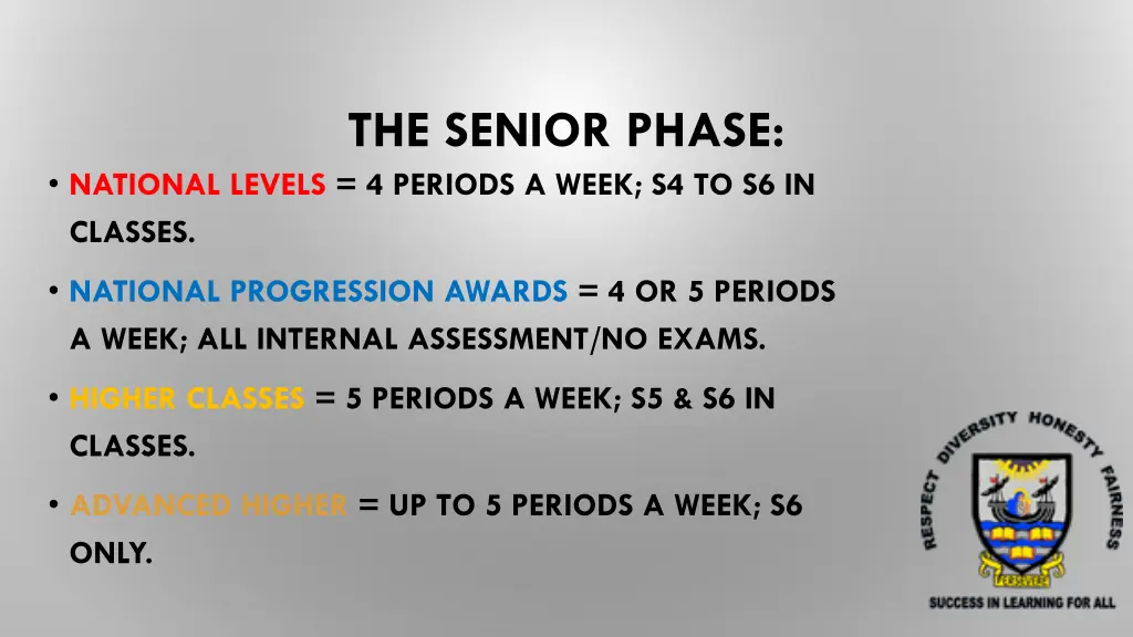 the senior phase