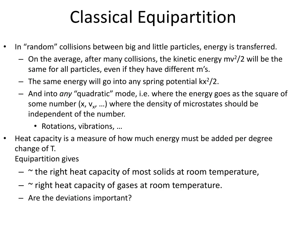 classical equipartition