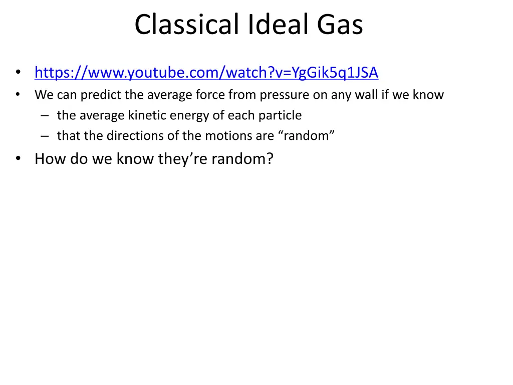 classical ideal gas