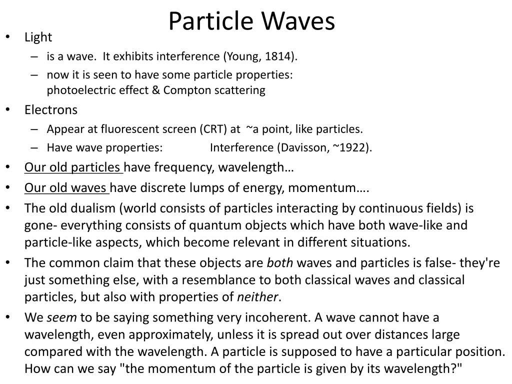 particle waves