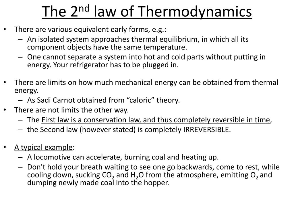 the 2 nd law of thermodynamics