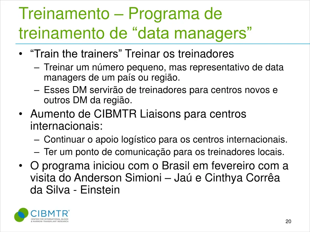 treinamento programa de treinamento de data