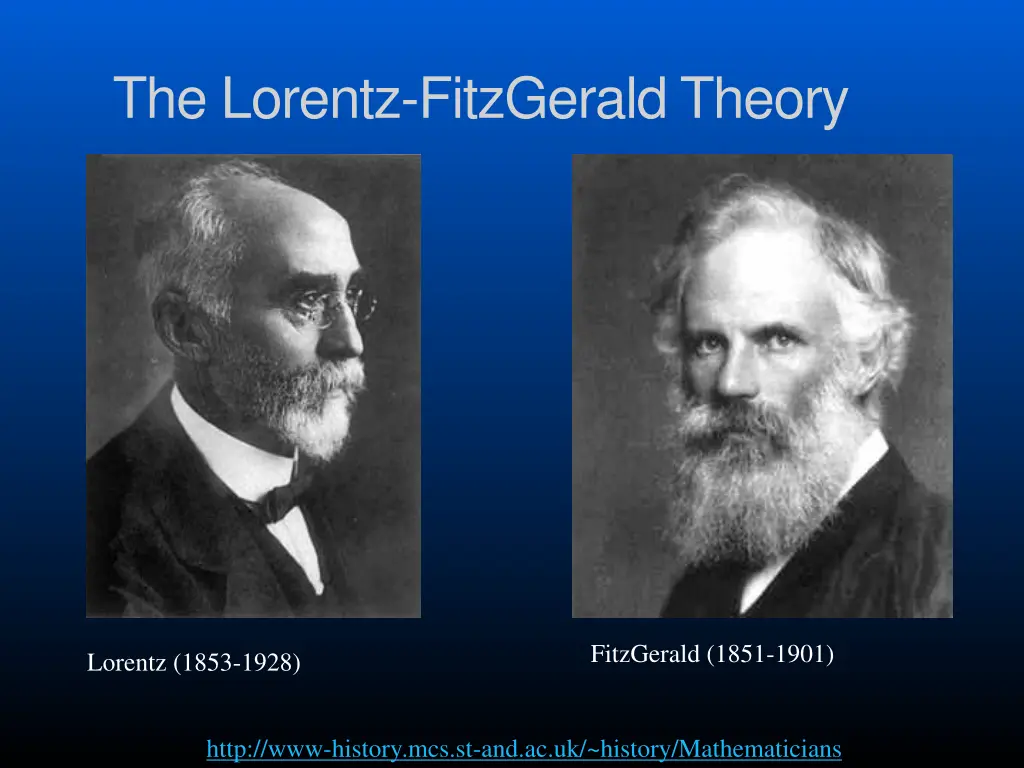 the lorentz fitzgerald theory