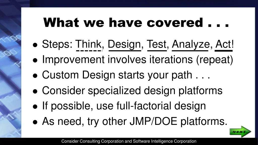 what we have covered