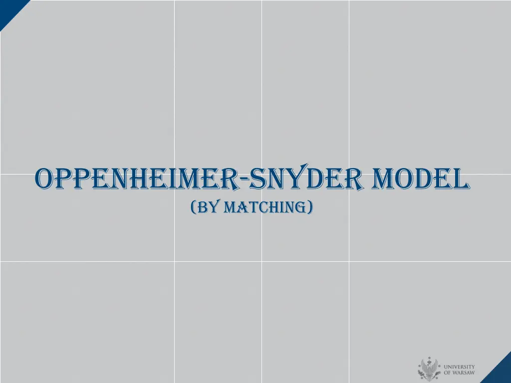 oppenheimer snyder model by matching