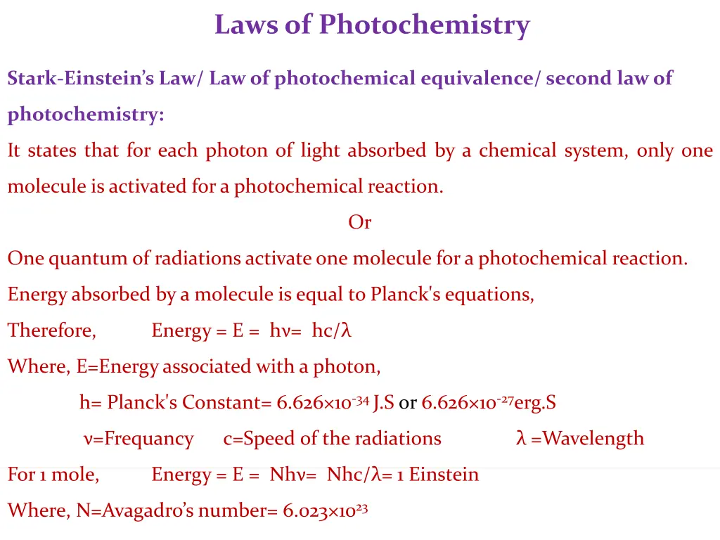 laws of photochemistry 2