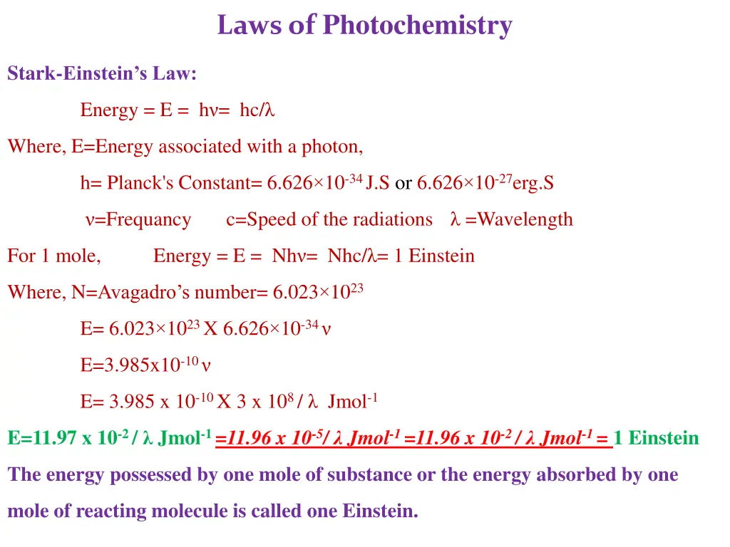 laws of photochemistry 3