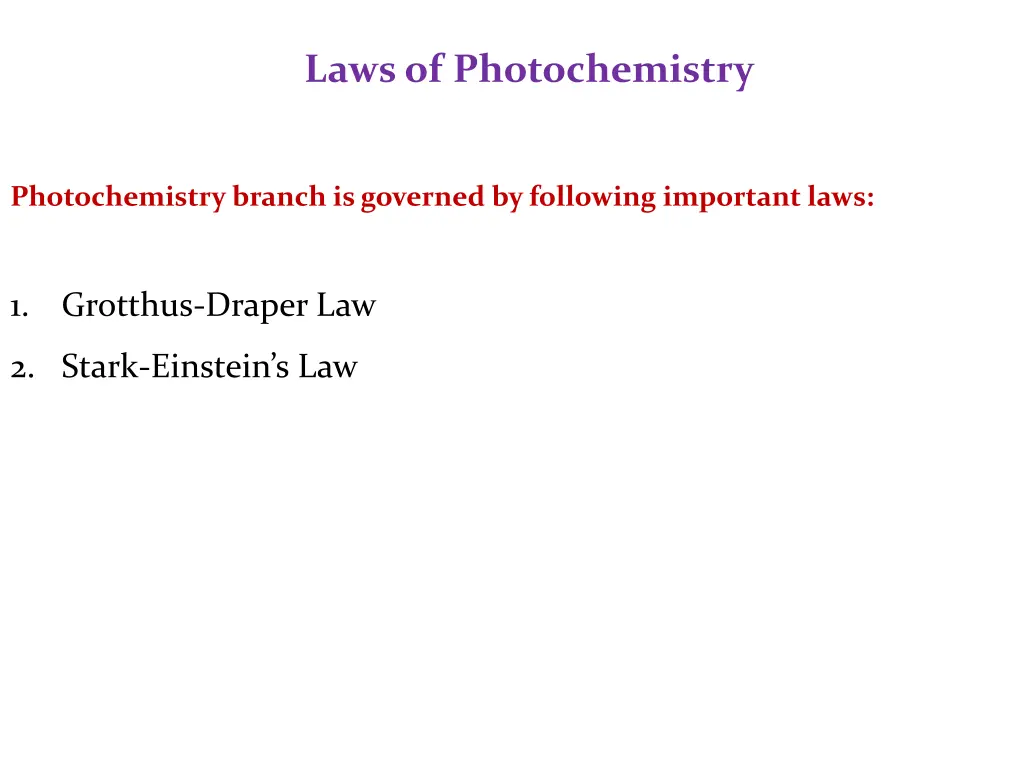 laws of photochemistry