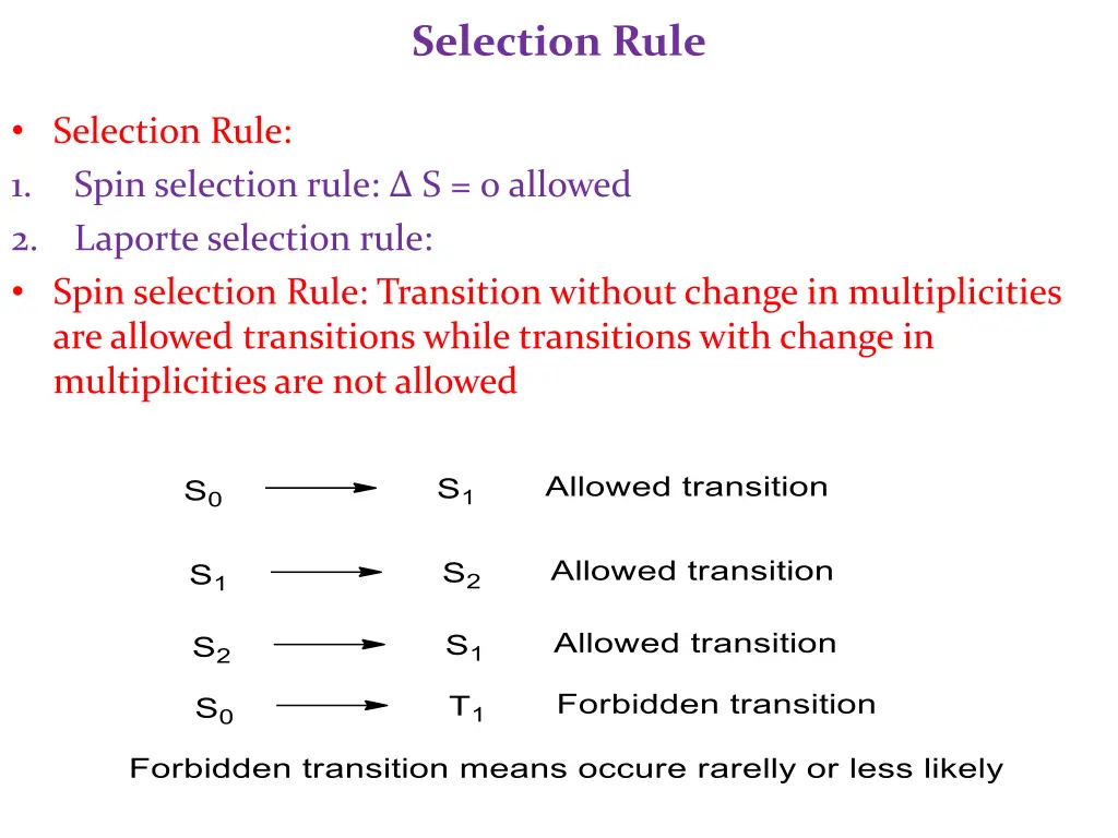 selection rule