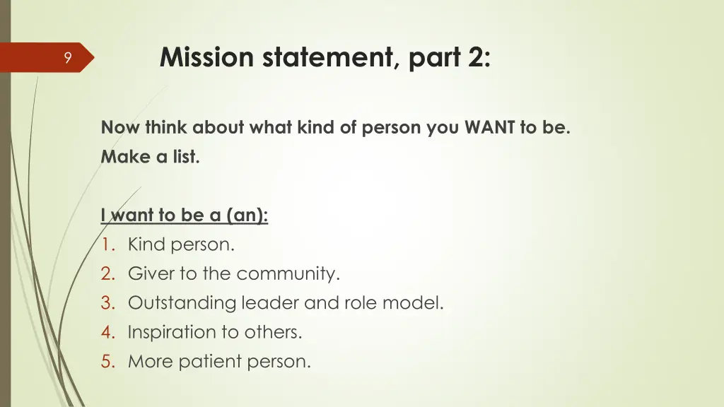 mission statement part 2