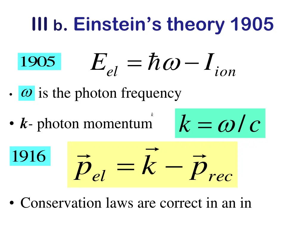 iii b einstein s theory 1905 e 1905