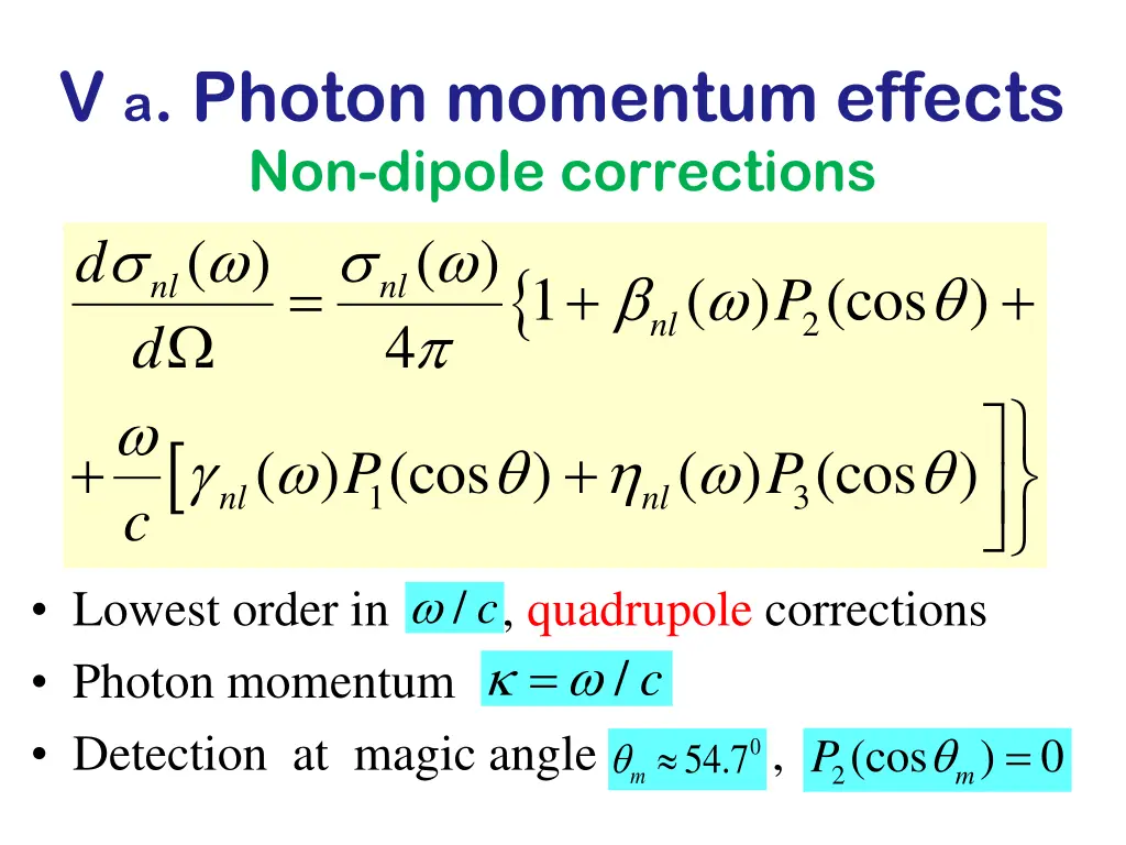 v a photon momentum effects non dipole