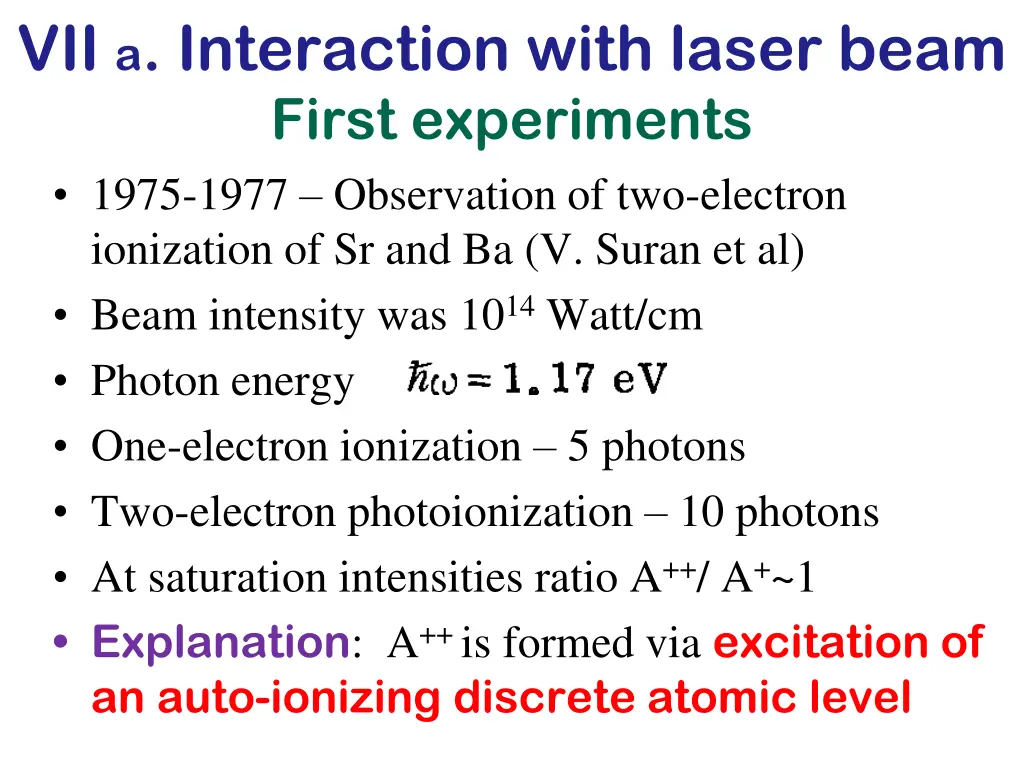 vii a interaction with laser beam first