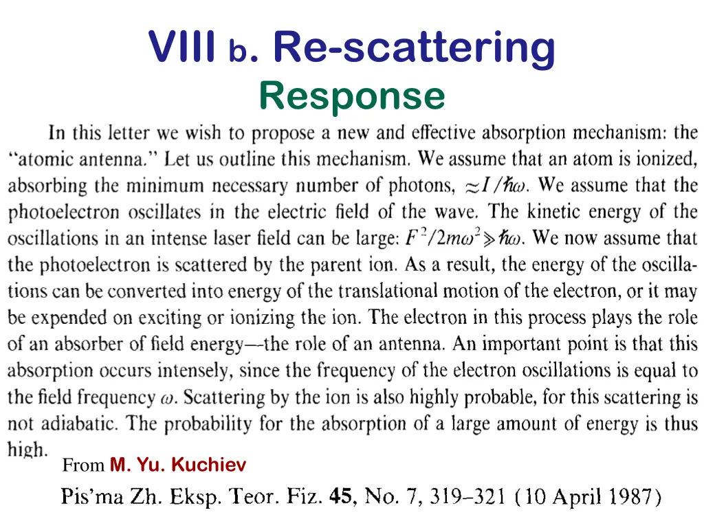 viii b re scattering response