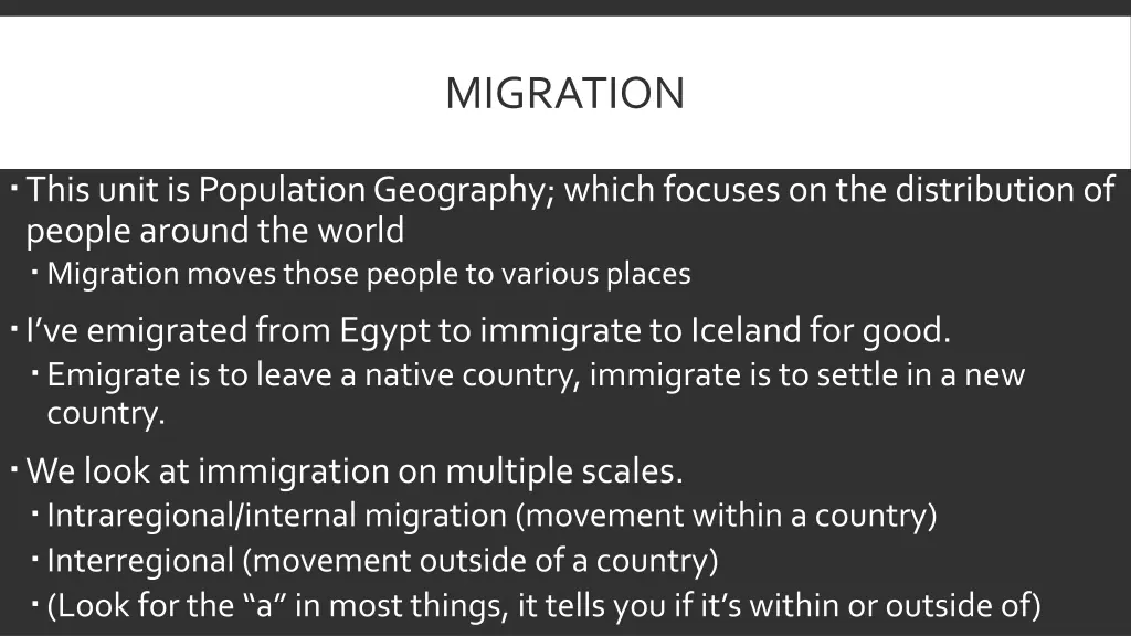 migration