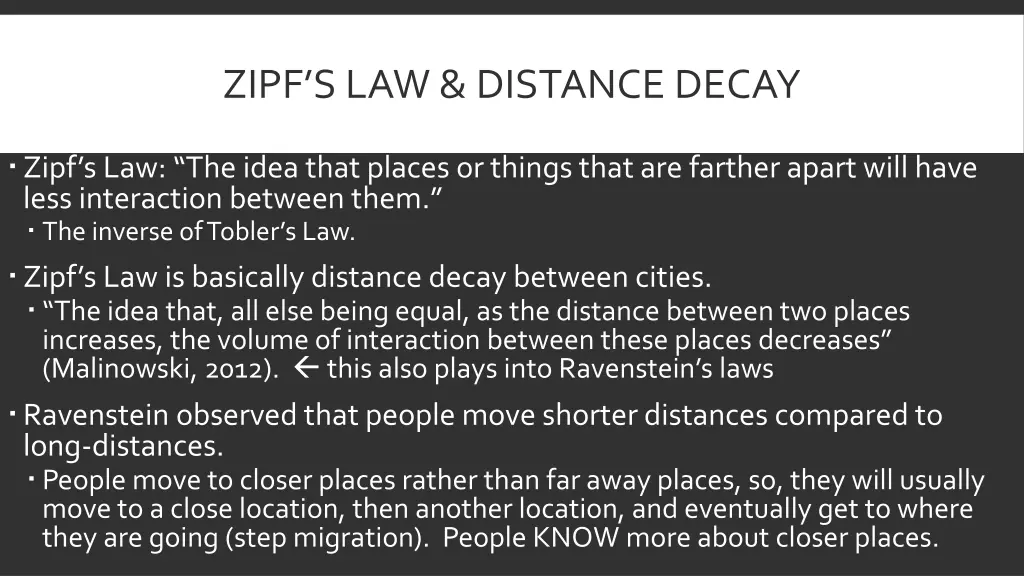 zipf s law distance decay