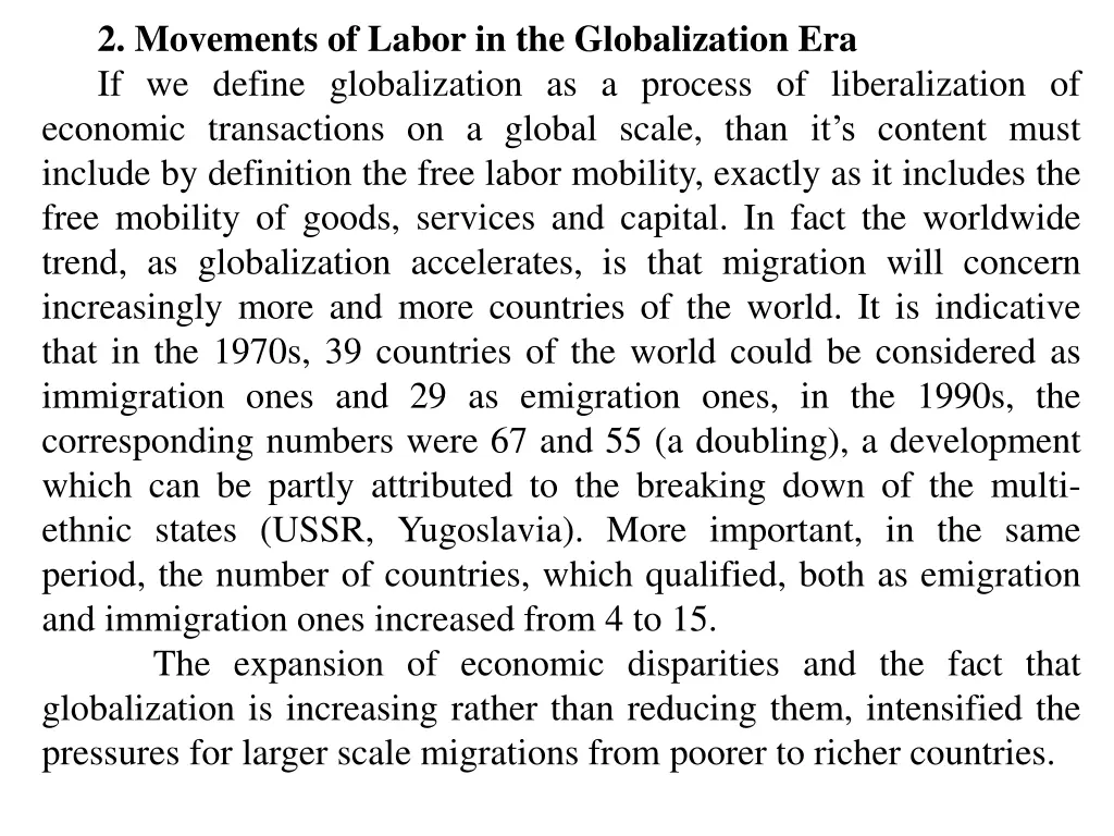 2 movements of labor in the globalization