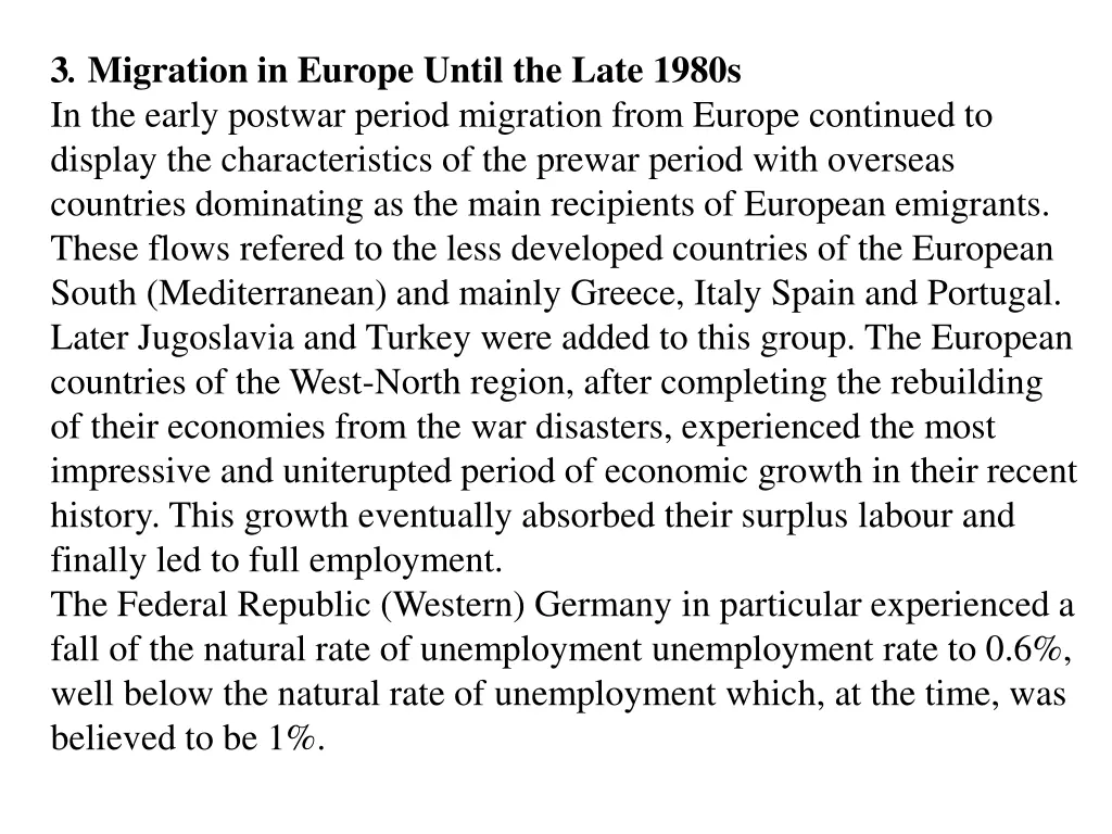 3 migration in europe until the late 1980s