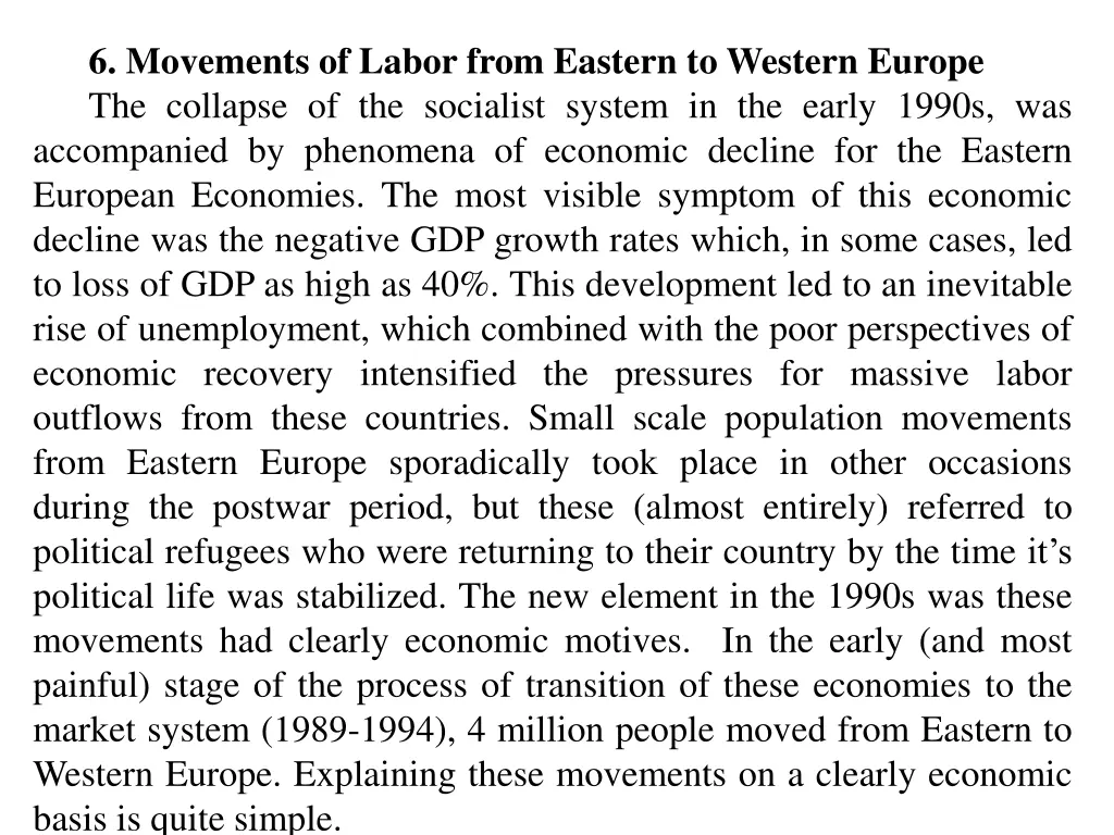 6 movements of labor from eastern to western