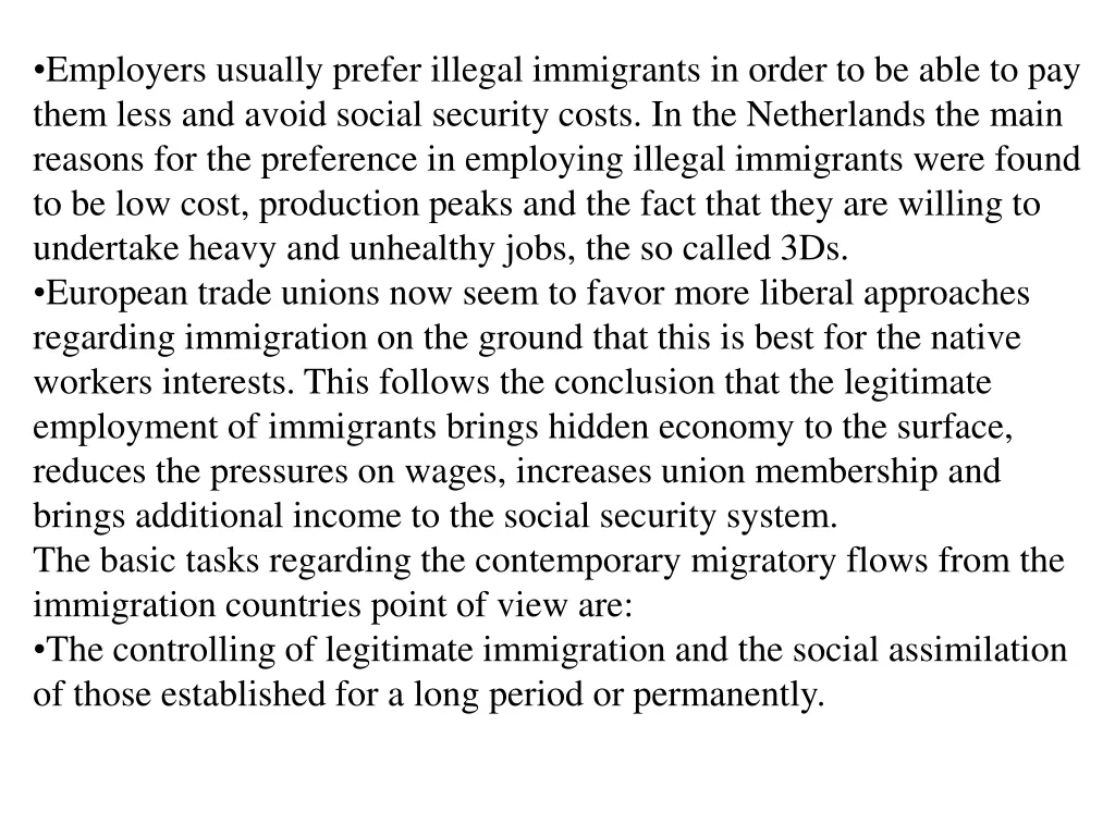 employers usually prefer illegal immigrants