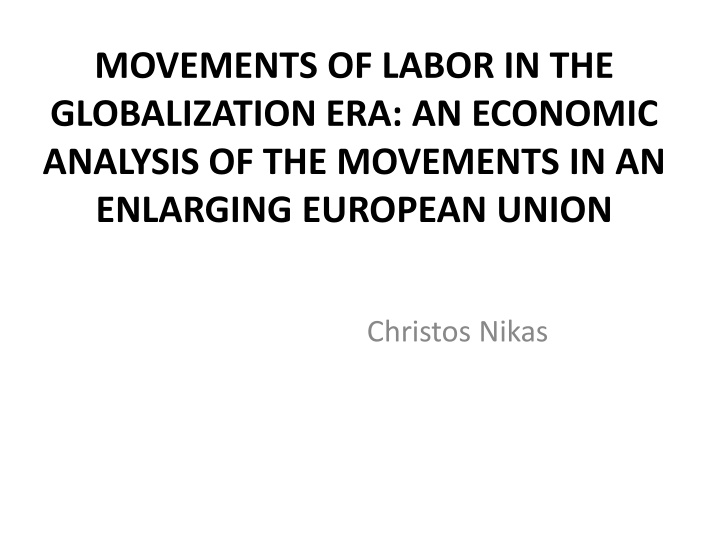 movements of labor in the globali ation