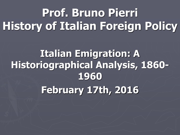 prof bruno pierri history of italian foreign