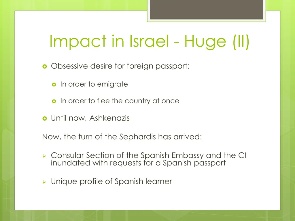 impact in israel huge ii