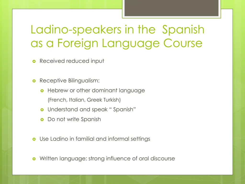 ladino speakers in the spanish as a foreign