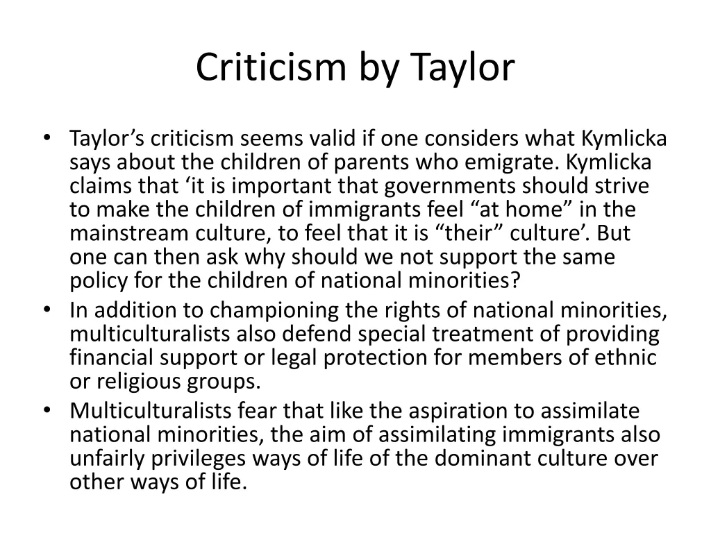 criticism by taylor