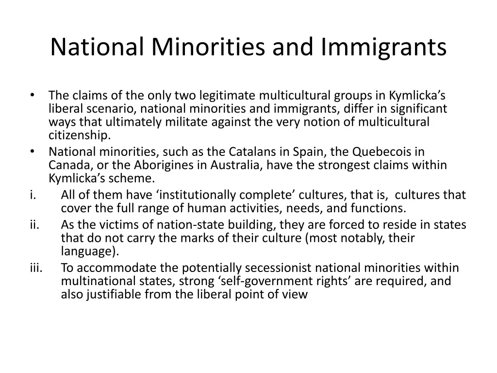 national minorities and immigrants