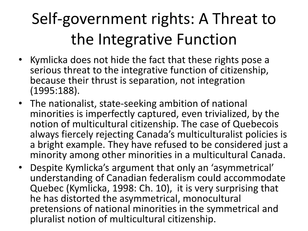 self government rights a threat