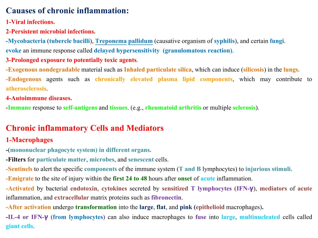 cauases of chronic inflammation 1 viral