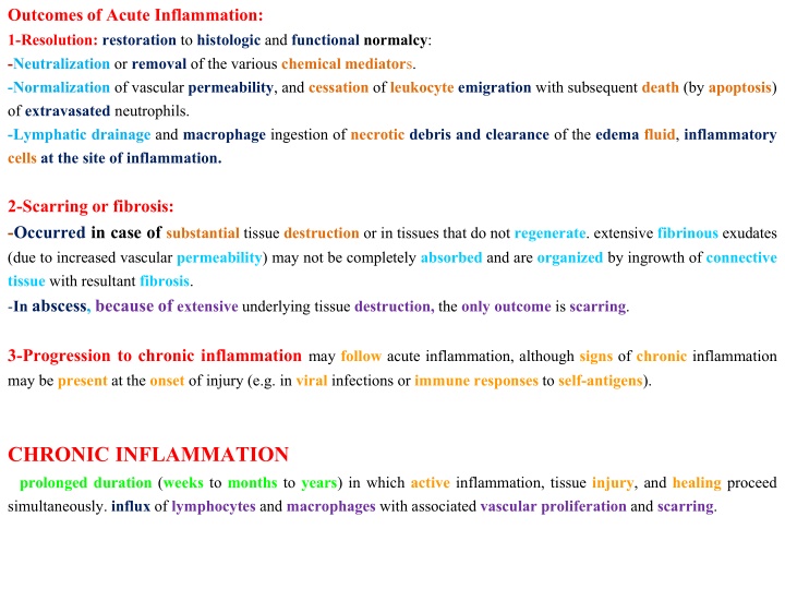 outcomes of acute inflammation 1 resolution