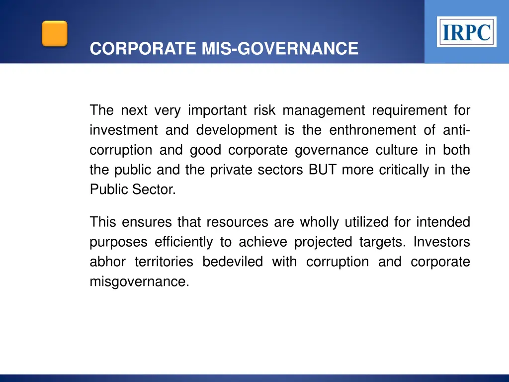 corporate mis governance