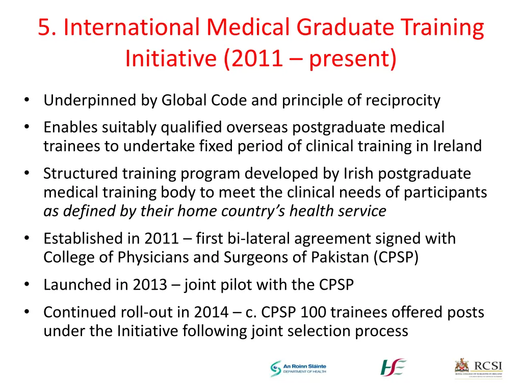 5 international medical graduate training