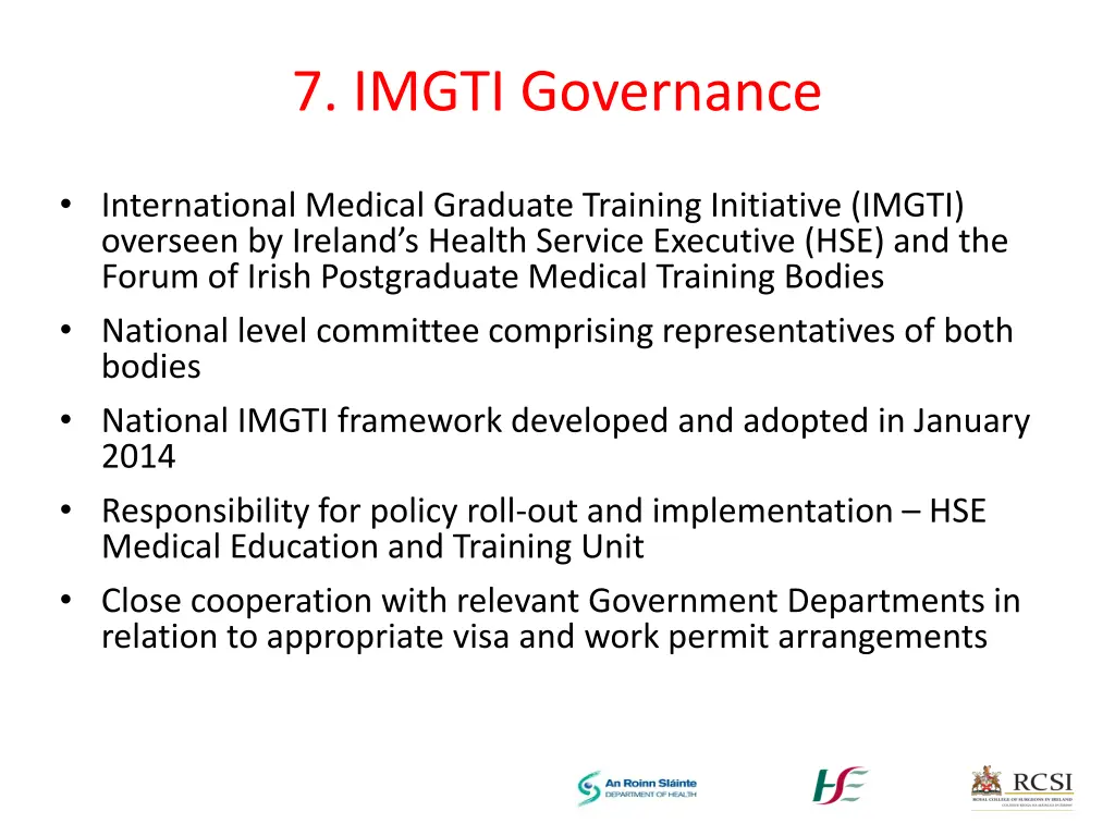 7 imgti governance