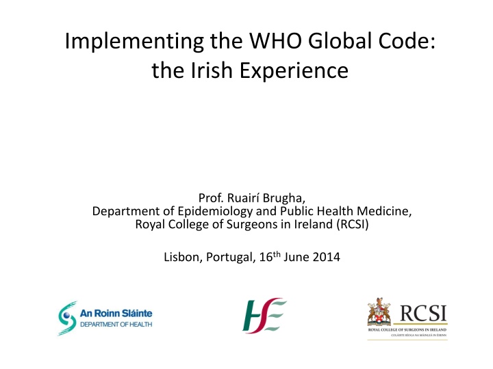 implementing the who global code the irish