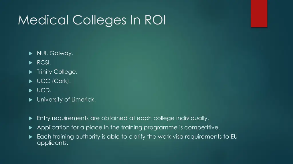 medical colleges in roi