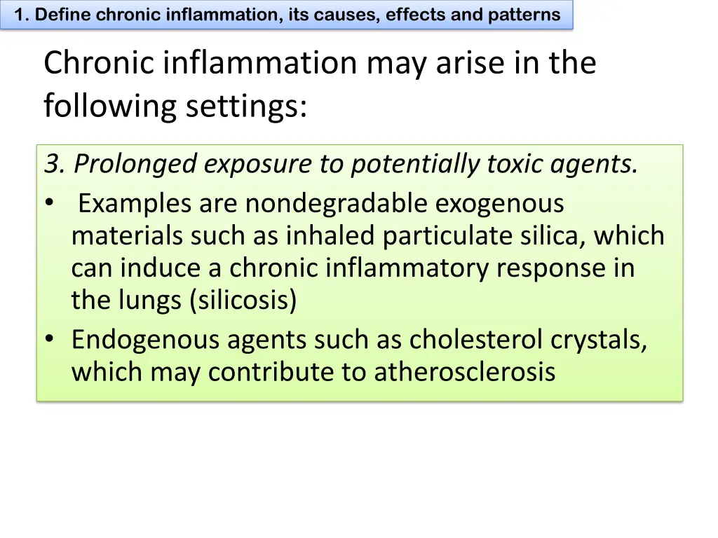 1 define chronic inflammation its causes effects 4