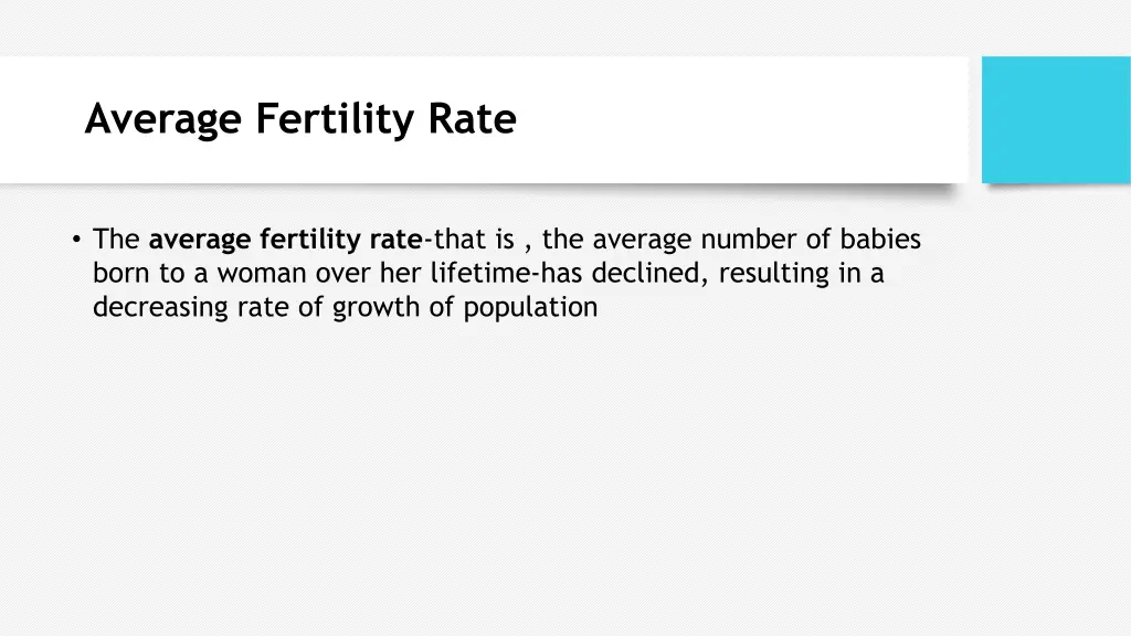 average fertility rate