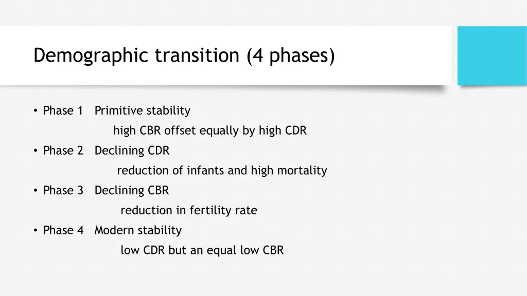 demographic transition 4 phases