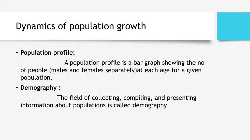 dynamics of population growth